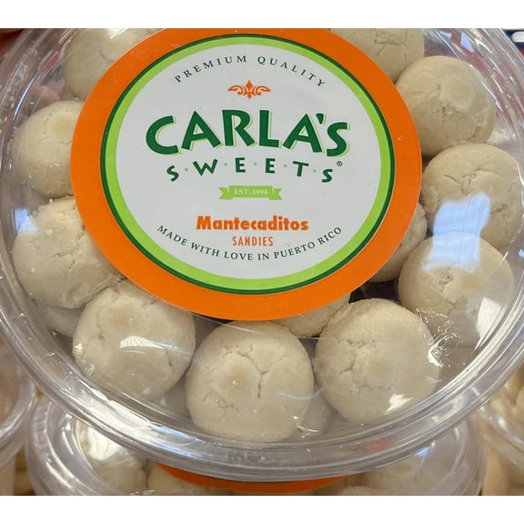 Carla's Sweets Mantecaditos, Traditional Puerto Rican Shortbread Cookies, 50 Pieces