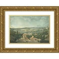 thumbnail image 1 of Carle Vernet 24x17 Gold Ornate Framed and Double Matted Museum Art Print Titled - View of Paris from the Terrace of the Pavillon De Brimborion (1810-1812), 1 of 4