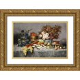 thumbnail image 1 of Carlier, Modeste 24x17 Gold Ornate Wood Framed with Double Matting Museum Art Print Titled - A Bountiful Table, 1 of 4