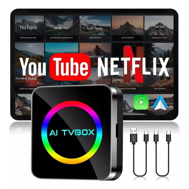 Carlikeit CarPlay Ai Box Apple CarPlay & Android Auto & Andriod 13 Smart Multimedia Box Built-in Netflix YouTube