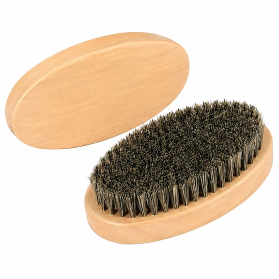 Carlikeit Curved 360 Wave Brush, Medium-Hard Natural Boar Bristle and Schima Superba Wood Palm Hair Styling Brush
