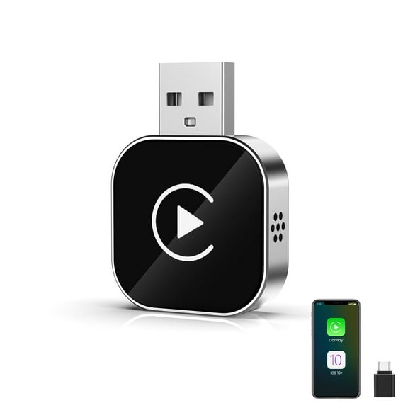 Carlikeit Wireless CarPlay Adapter with Bluetooth 5.2 & Dual-Band Wi-Fi, Auto-Connect CarPlay Dongle Compatible with iPhone iOS 10+, Converts Wired to Wireless, Compact Plug & Play Car Adapter