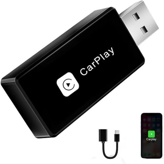 Carlikeit Wireless CarPlay Adapter, Converts Wired to Carplay Wireless Adapter for iPhone, Plug and Play-Seamless Fast Response Stable Bluetooth Connection CarPlay for Apple iPhone iOS 10+ and Cars