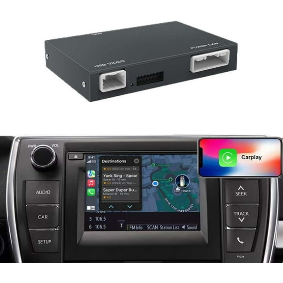 Carlikeit Wireless CarPlay & Android Auto Retrofit Kit for Toyota Touch2 and Entune2.0 20142019, Plug & Play Adapter Compatible with Corolla, RAV4, Prius, Highlander, Tacoma, Camry, Sienna, Yaris