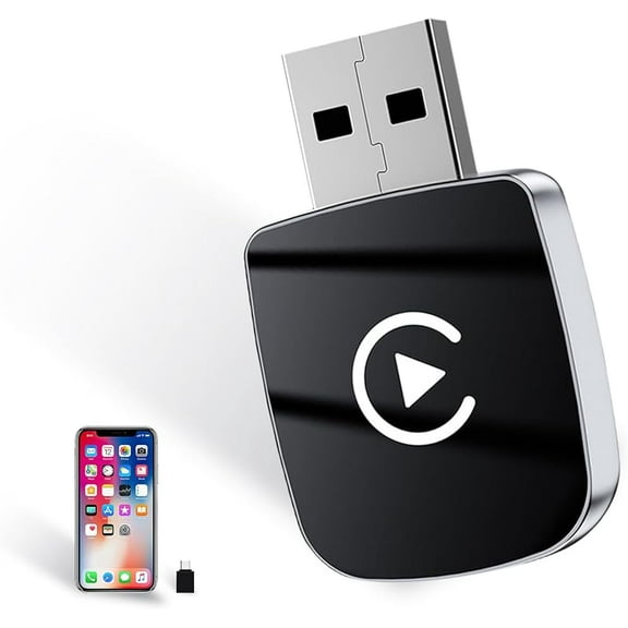 Carlikeit Wireless Carplay Adapter for Car with Apple Carplay & Android Auto Bluetooth 5.0/WiFi Ports USB/Type C Portable Carplay 2025 Upgrate Fit for iPhone iOS 10+