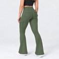 thumbnail image 1 of Carlikeit Women's Flare Leggings High Waisted Yoga Workout Pants with Cargo Pockets No Front Seam High Stretch Quick Dry Bootcut Leggings, 1 of 7