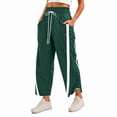 thumbnail image 1 of Carlikeit Women's Wide Leg Track Pants 2026 Lightweight Baggy Y2K Pants with Contrast Stripes Drawstring Elastic Waist Casual Parachute Trousers, 1 of 7