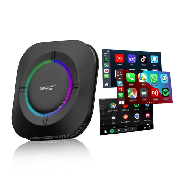 Carlinkit Android 13 Tbox S2, LED Version, 4+64GB with Qualcomm 8-core, 3-in-1 Wireless Adapter with CarPlay/Android Auto/Play Store/Streaming Video/Built-in GPS