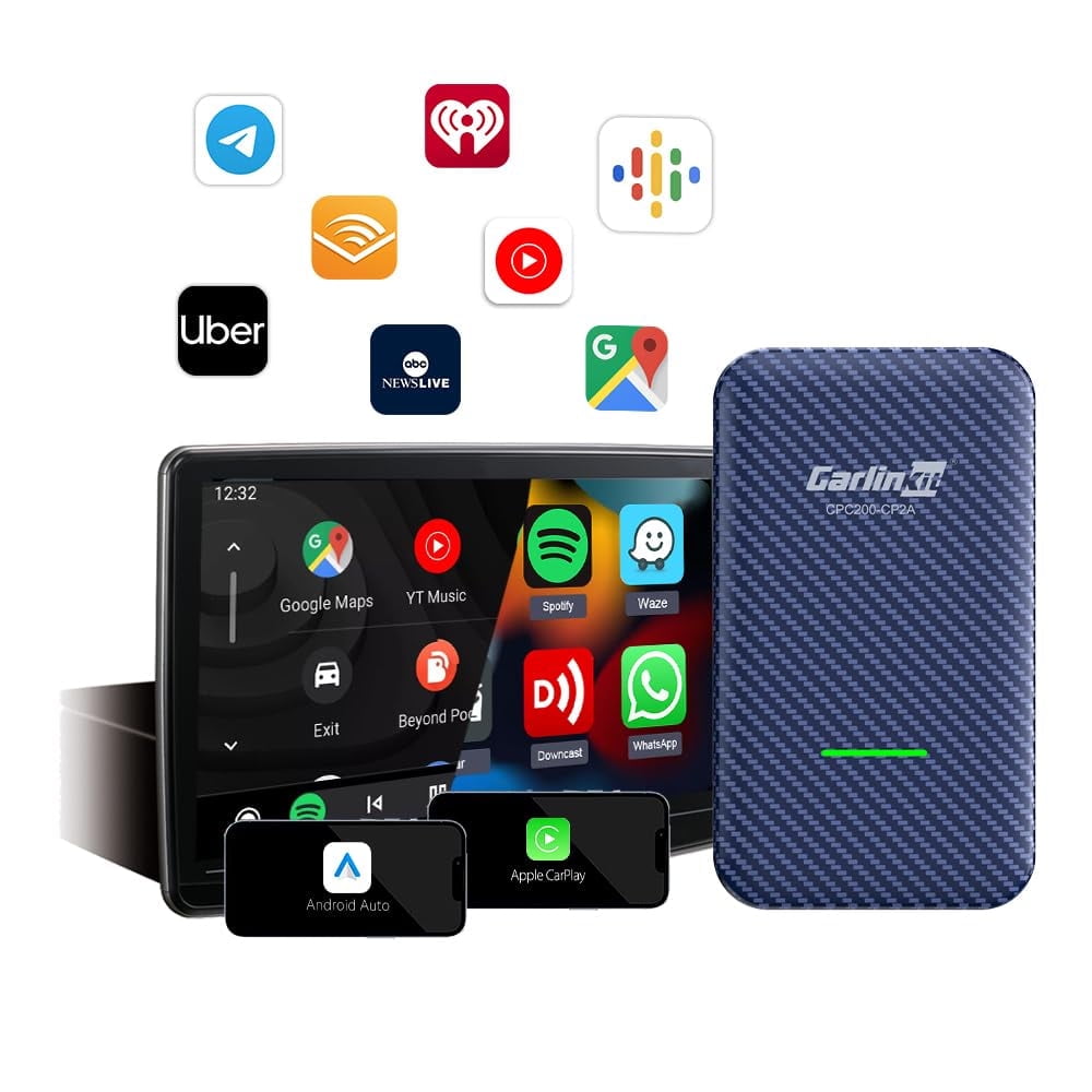 CarlinKit 4.0 Wireless CarPlay CarPlay - Wireless CarPlay Adapter for OEM Factory Wired CarPlay 2 in 1. Plug & Play, Wired to Wireless, Auto Connect, Online Upgrade, 5.8GHz Wi-Fi GPS