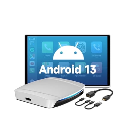 CarlinKit Tbox UHD, 4-in-1 Android 13 CarPlay AI TV Box, Wireless CarPlay&Android Auto Adapter, QCM6225 8GB+128GB, HDMI Output, Support Watching Video