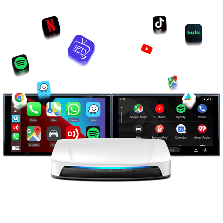 CarlinKit CarPlay Ai TV Box UHD, 3 in 1 Wireless CarPlay&Android Auto Adapter, Android 13.0, for Netflix YouTube, 8GB+128GB, for Wired CP&AA Cars