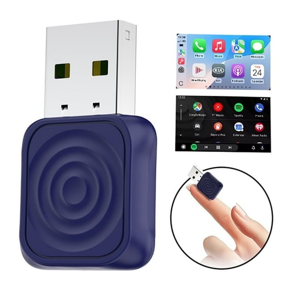 Carlinkit Mini Ultra,2-in-1 Wireless CarPlay and Wireless Android Auto Adapter for Factory Wired CP/AA,Not Use for BMW and Tesla,Compact Size and Easy to Use,Dark Blue