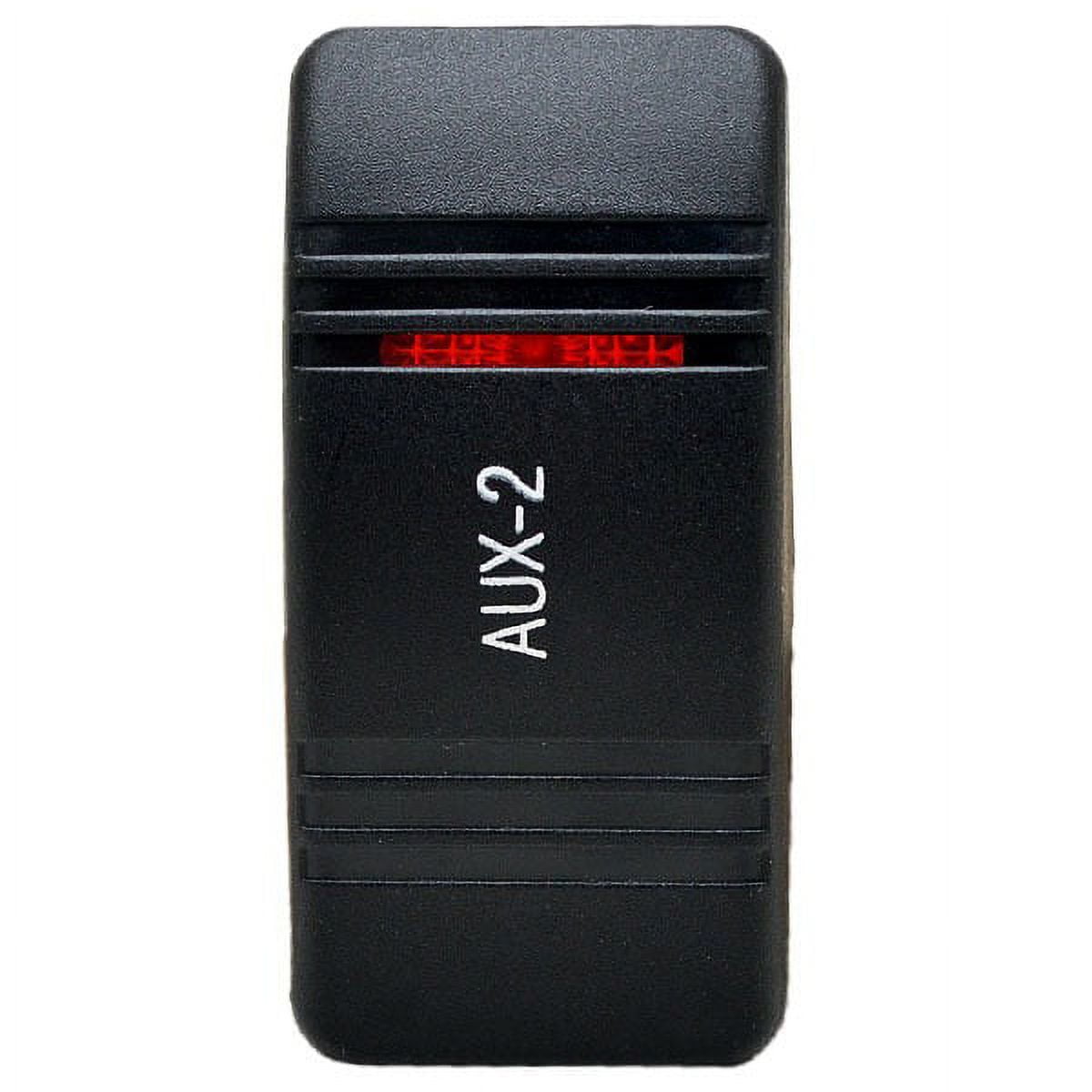 Carling Boat Rocker Switch Cover AUX2 Black Red Plastic