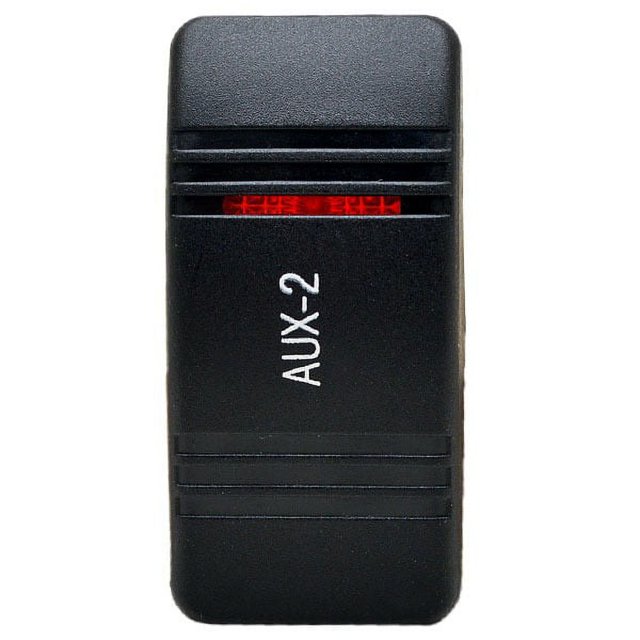 Carling Boat Rocker Switch Cover AUX2 Black Red Plastic