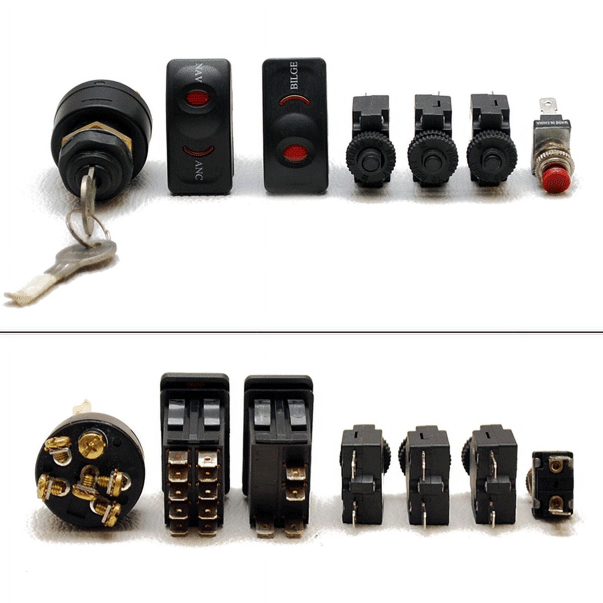 Carling Boat Switch Set w/ Ignition Rocker Breakers (7 Piece