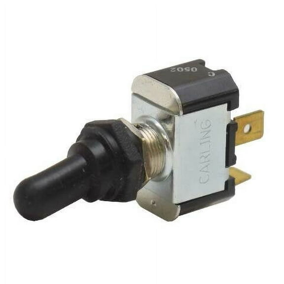 Carling Momentary Boat Toggle Switch | 2 Spade 10A 250VAC w/ Boot