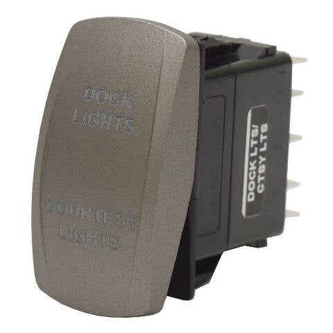 Carling On/Off/On Contura V Boat Rocker Switch | 10 Spade Dock/Crt LTS