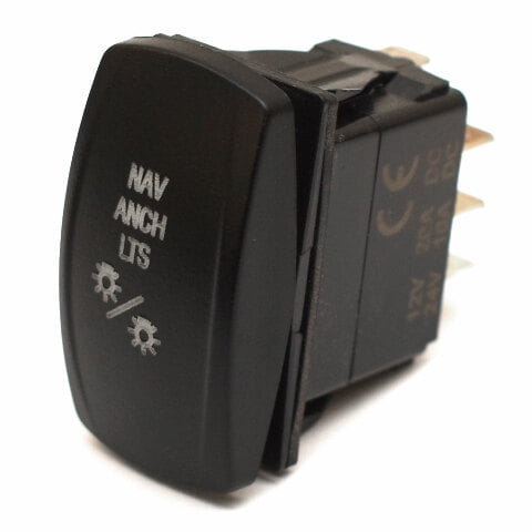Carling On/Off/On Contura V Boat Rocker Switch | Nav/Anch LTS 7-Spade