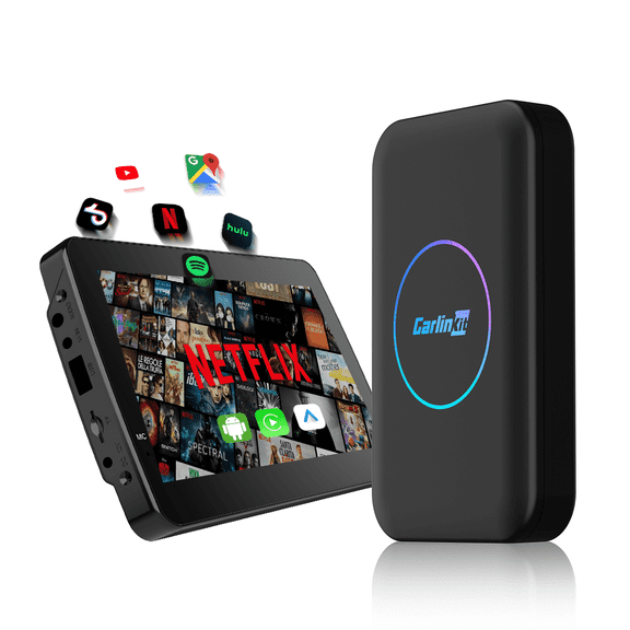 CarlinKit Tbox LITE S (Upgrade), 4-in-1 Android Ai Box with HDMI Output, Support Video Watching, Wireless CarPlay&Android Auto Car Adapter