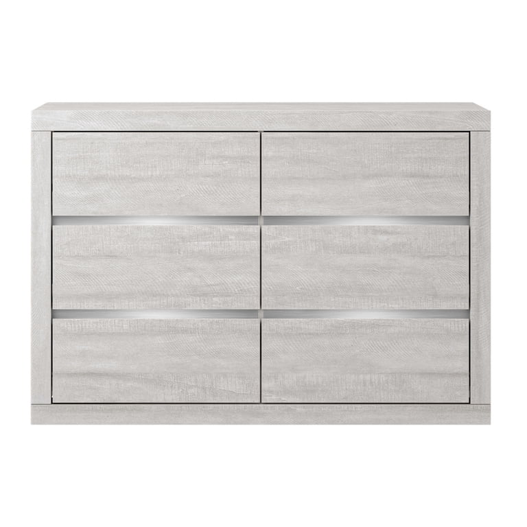 Carlino 6-Drawer Dusty Grey Oak Dresser (31.7 In. X 46.5 In. X 16.3 In.)