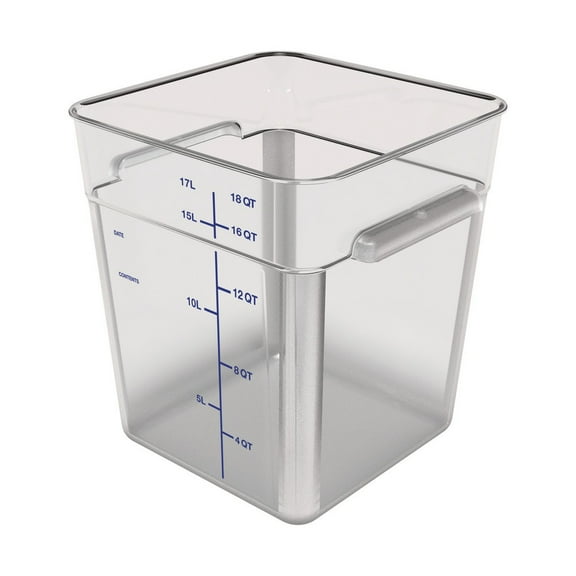 Carlisle 1195207 Squares 8.75 in. x 8.75 in. x 7.31 in. 6 qt. Plastic Polycarbonate Food Storage Container - Clear