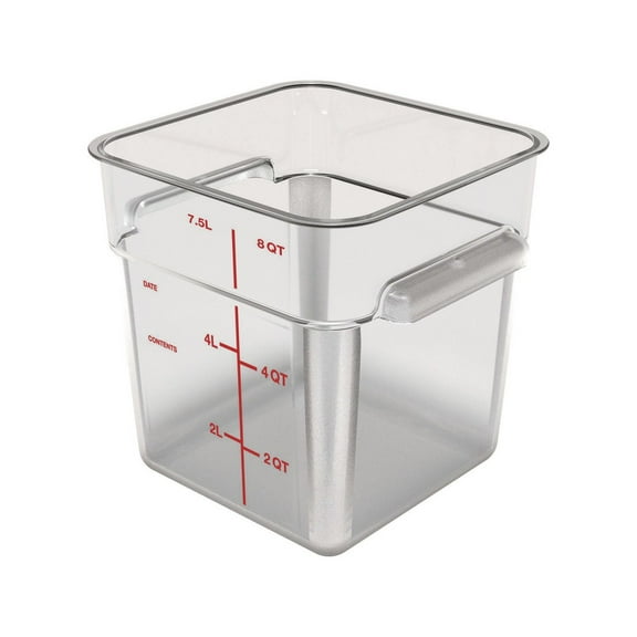 Carlisle 1195307 8.75 in. x 8.75 in. x 9 in. 8 quart Plastic Squares Polycarbonate Food Storage Container - Clear