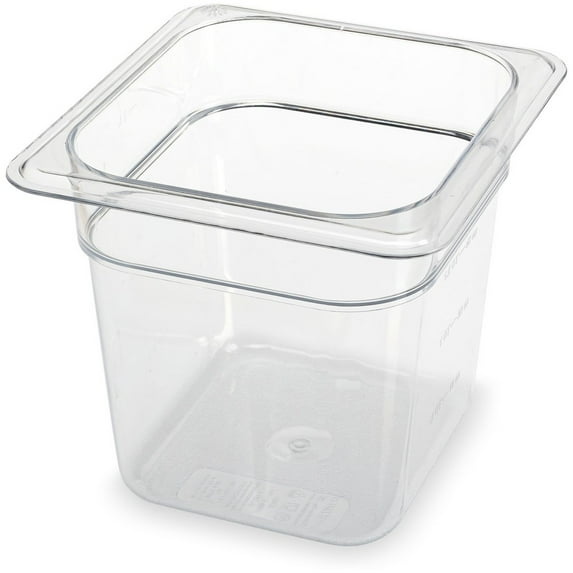 Carlisle 3068507 6.38 in. x 6.75 in. x 6 in. 2.5 qt. StorPlus Polycarbonate Food Pan - Clear