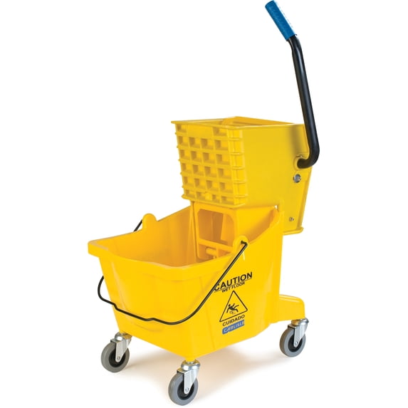 Carlisle 3690804 Commercial Mop Bucket With Side Press Wringer, 26 Quart Capacity