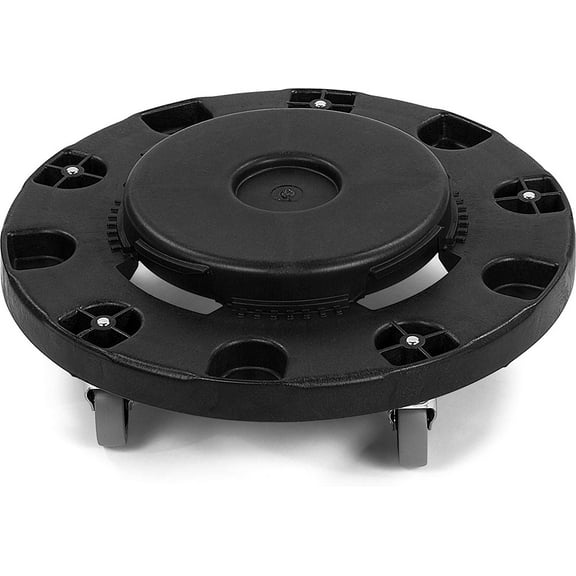 Carlisle 3691103 Bronco Black Standard Round Container Dolly