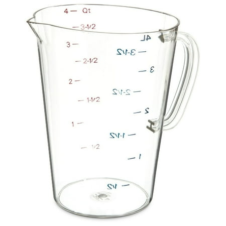 Carlisle 4314507 1-Gallon Commercial Measuring Cup - Clear