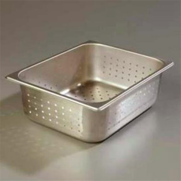 Carlisle 607124P DuraPan 1/2 Size 4" Deep Perforated Anti-Jam Stainless Steel Steam Table / Hotel Pan - 24 Gauge