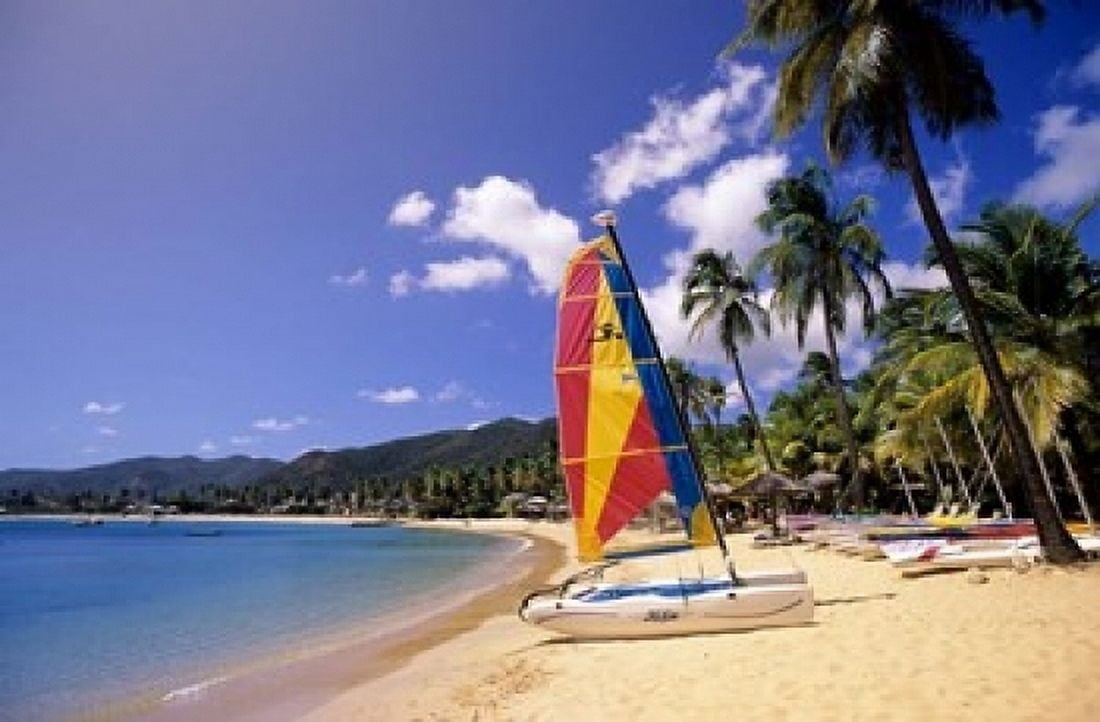 Carlisle Bay Beach Antigua Canvas Art - Michael DeFreitas DanitaDelimont (36 x 24)