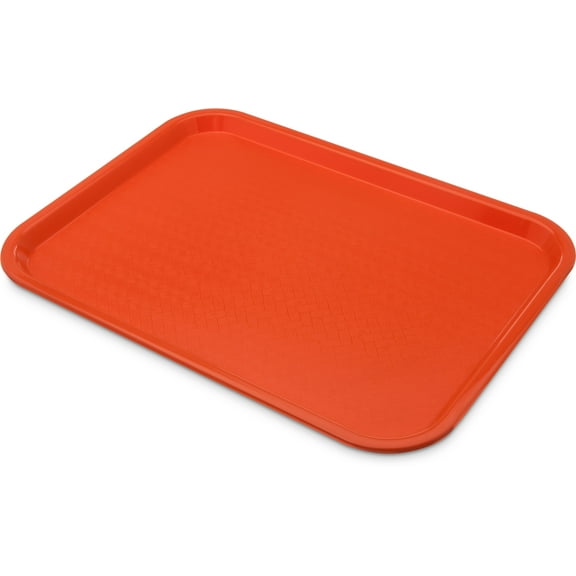 Carlisle CT121624 Caf Standard Cafeteria / Fast Food Tray, 12" x 16", Orange