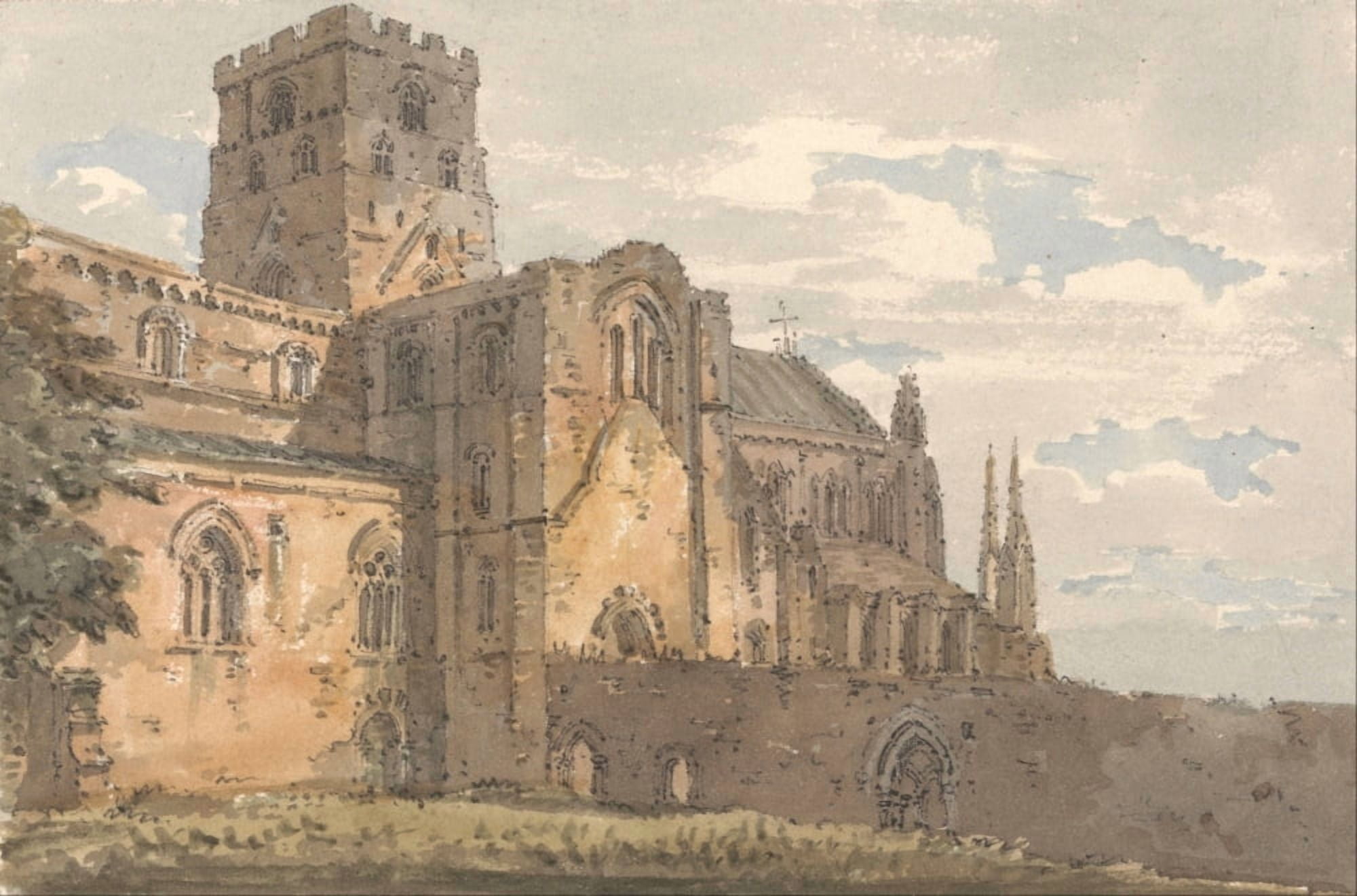 Carlisle Cathedral c1795 Canvas Art - Thomas Girtin (24 x 36)
