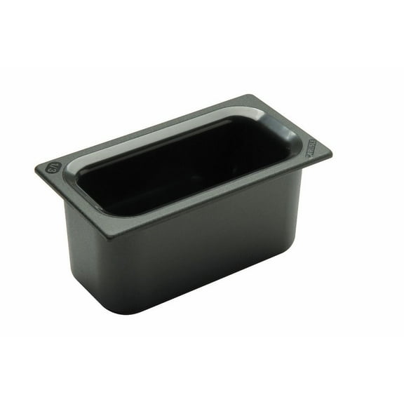 Carlisle Coldmaster 5 1/10 qt Black ABS Plastic Food Pan - 1/3 Size 6"D