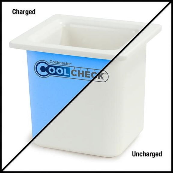 Carlisle Coldmaster CoolCheck Deep Food Pan, 6" deep, 1.7 Qt, White/Blue | 1 Each