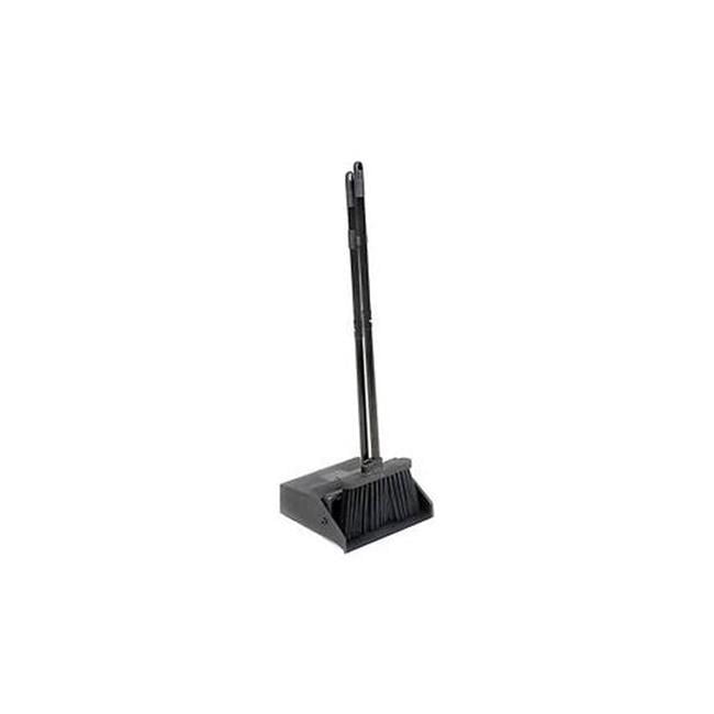 Black Long-handled Vinyl Coated Steel Dustpan and Broom Set