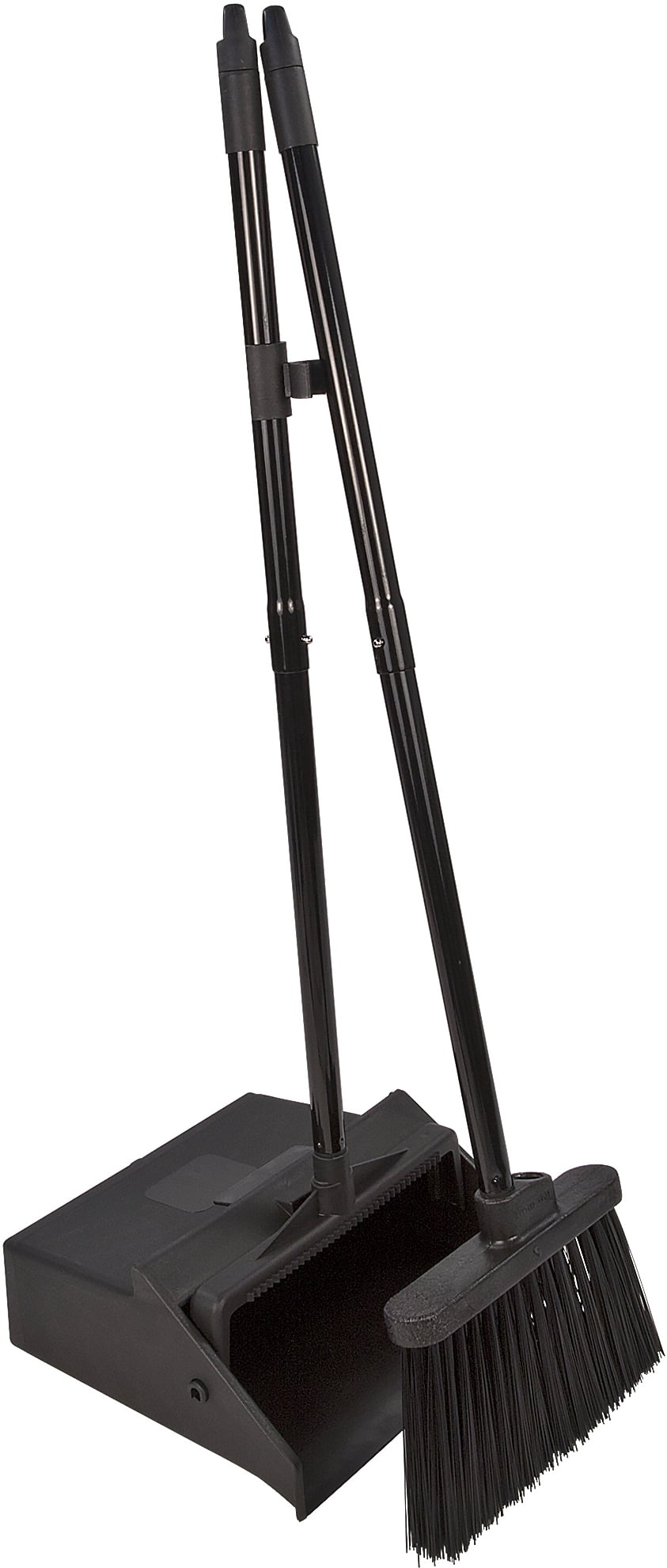 11 in. Black/Gray Upright Broom and Dustpan Set TG07-KJ027 - The Home Depot