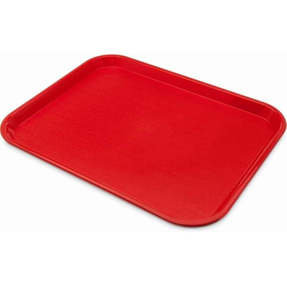 Carlisle FoodService Products Fast Food Cafeteria Tray 14" x 18", Durable Polypropylene with Slip-Resistant Surface, Stackable for Cafes and Schools, BPA-Free, Black