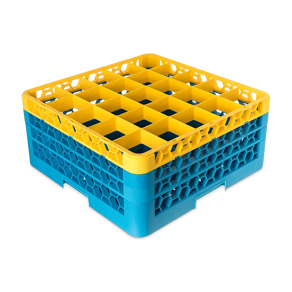 Carlisle RG25-3C411 OptiClean 25-Comp Glass Rack w/ 3 Extenders
