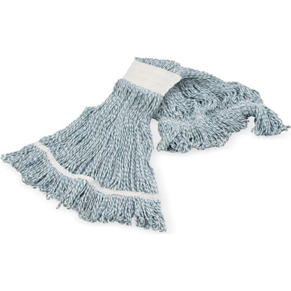 Carlisle Sanitary Maintenance B3127923 4-Ply Rayon Blend Finishing Mop with Wide Band Medium, White