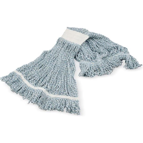 Carlisle Sanitary Maintenance B3127926 4-Ply Rayon Blend Finishing Mop with Wide Band, White - Large