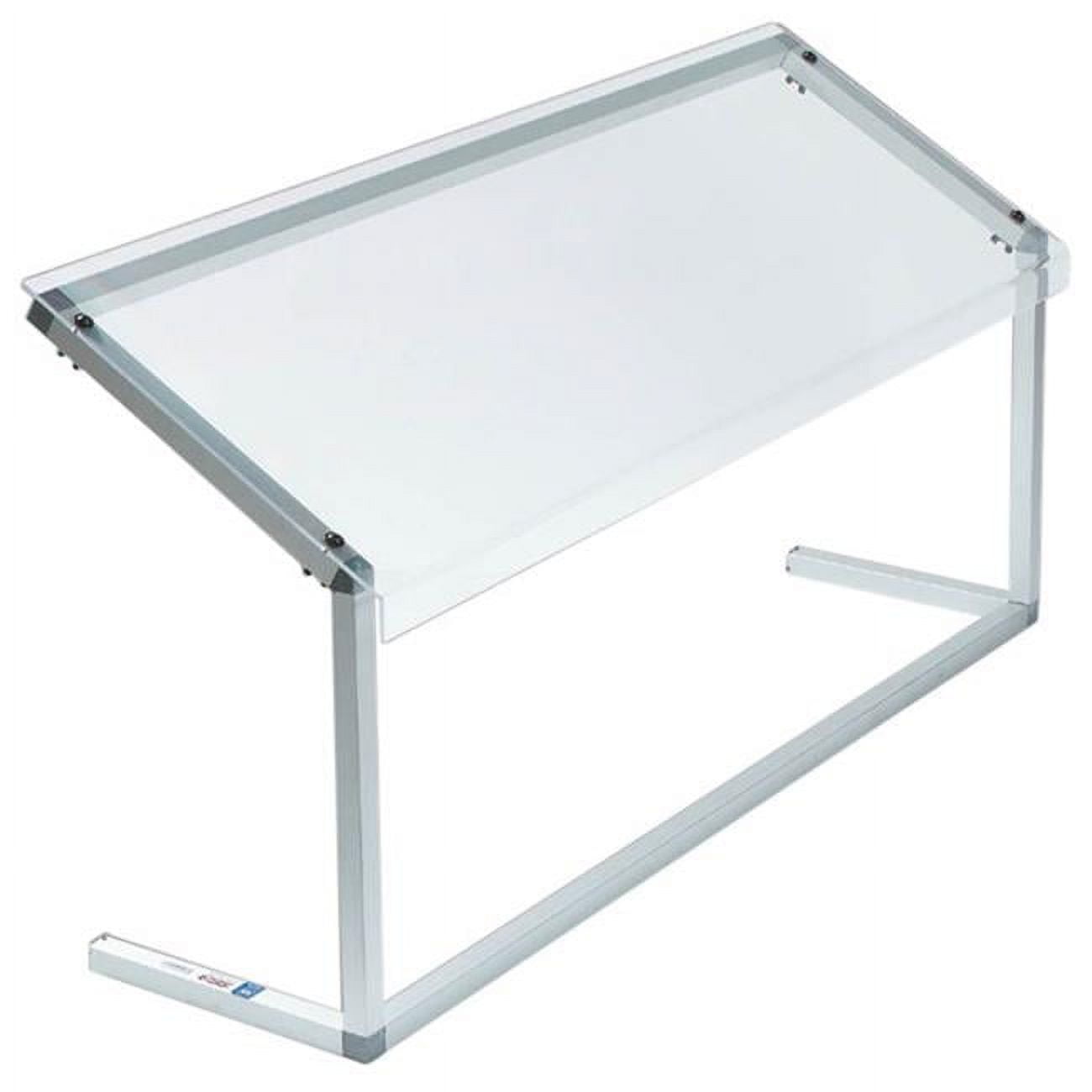 Clear Acrylic and Aluminum Single-Sided Adjustable Sneeze Guard, 60"