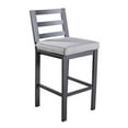 thumbnail image 1 of Carlo 25 Inch Bar Stool, Outdoor, Aluminum, Solar Protected Fabric, Slate- Saltoro Sherpi, 1 of 5