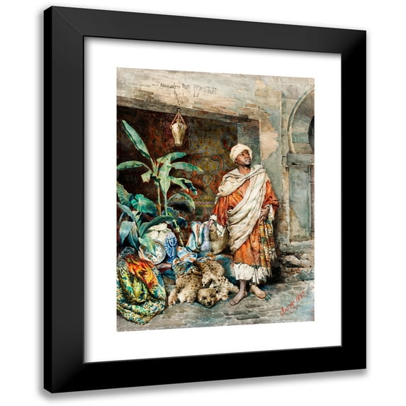 Carlo Ascenzi 19x24 Black Modern Framed Museum Art Print Titled - Figure of a Moor (1882)