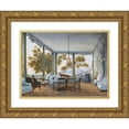 thumbnail image 1 of Carlo Bossoli 14x12 Gold Ornate Wood Frame and Double Matted Museum Art Print Titled - Seven Views of Miskhor in the Crimea IV (1841-1842), 1 of 4