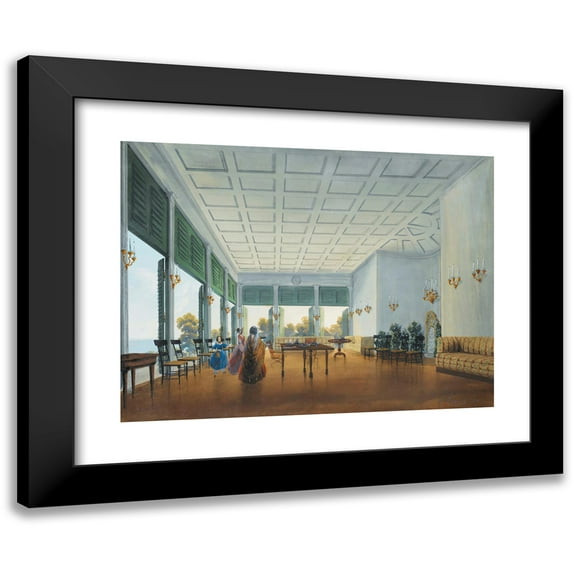 Carlo Bossoli 18x15 Black Modern Framed Museum Art Print Titled - Seven Views of Miskhor in the Crimea II (1841-1842)