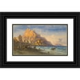 thumbnail image 1 of Carlo Bossoli 24x15 Black Ornate Framed Double Matted Museum Art Print Titled: Coastal Landscape, Southern Italy, 1 of 5