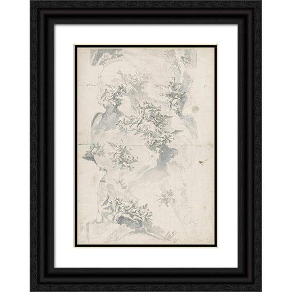 Carlo Carlone 18x24 Black Ornate Framed Double Matted Museum Art Print Titled: The Apotheosis of Saint Euphemia (1759)