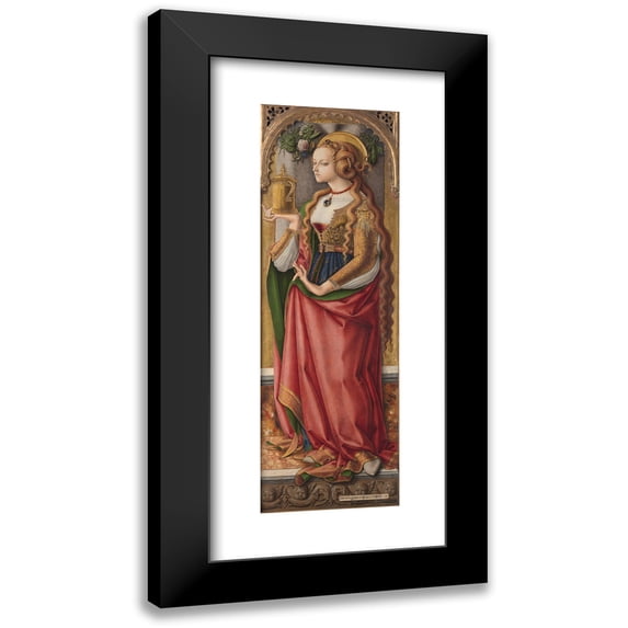 Carlo Crivelli 7x14 Black Modern Framed Museum Art Print Titled - Mary Magdalene (C. 1480)